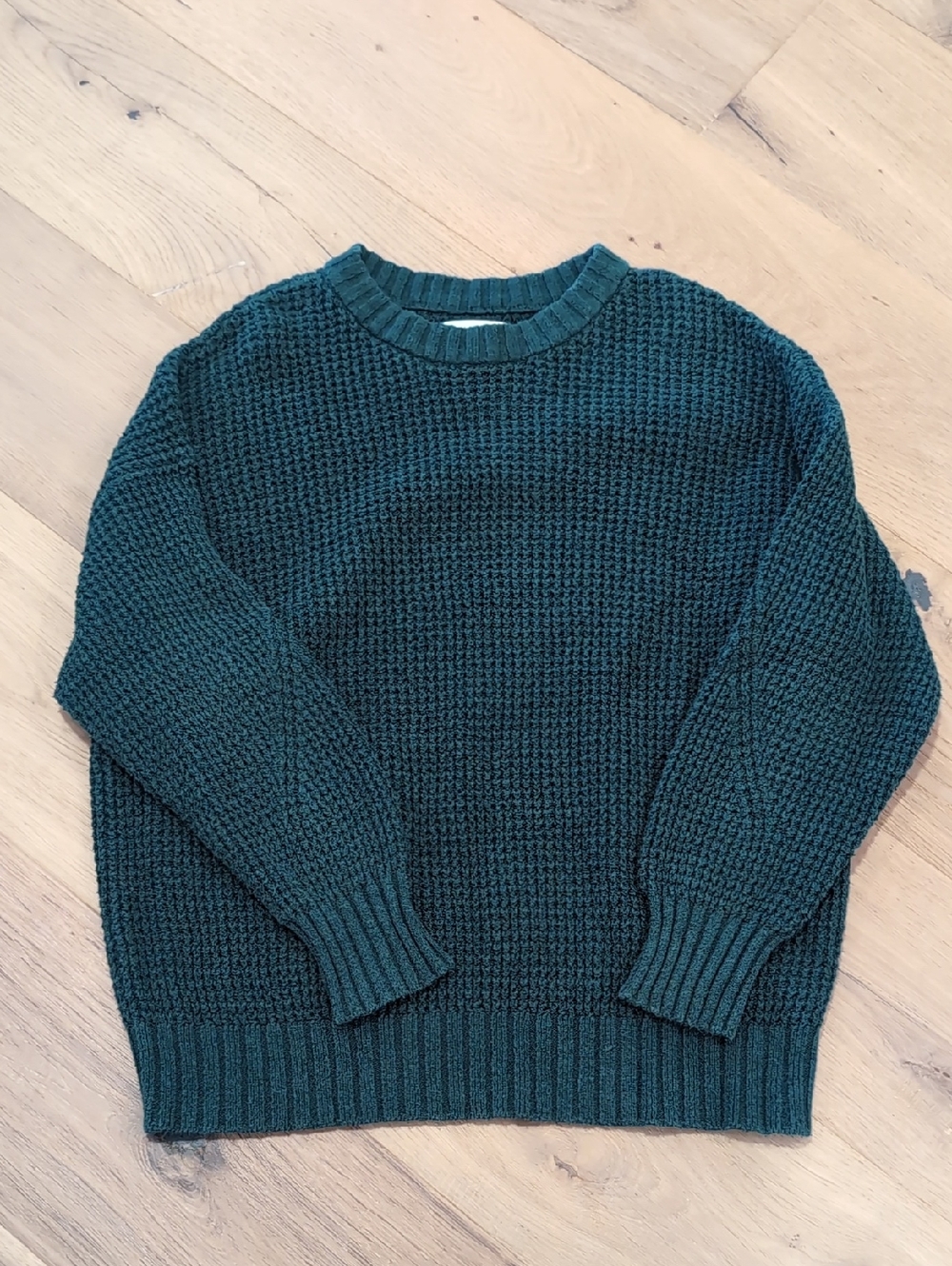 American Eagle Outfitters Dark Green Waffle Knit Sweater